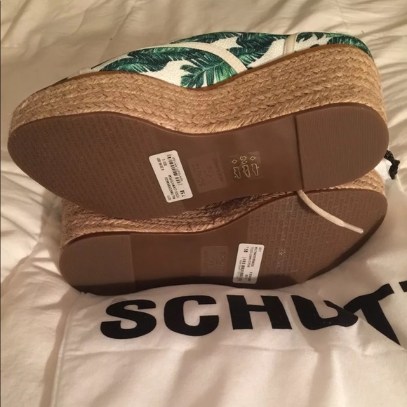 Schutz Espadrille Wedge Tropical Canvas Sneakers - Picture 6 of 6